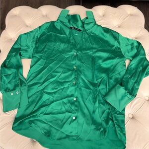 Zara Green Button Down Shirt
